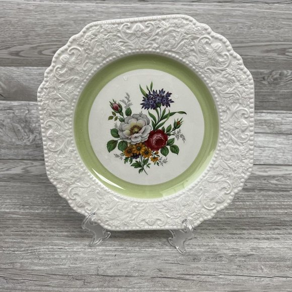 3 Vintage Original Cuthbertson House Squircle Salad/Dessert Plates Embossed Trim - Picture 1 of 8